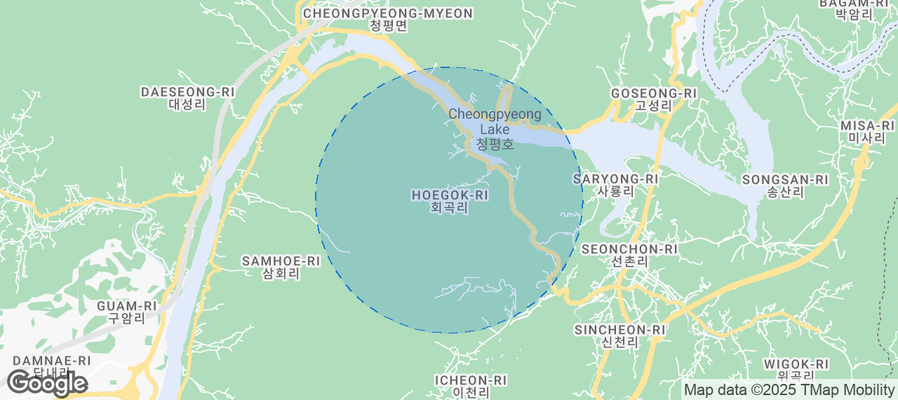Map of Airbnb listings in Hoegok-ri