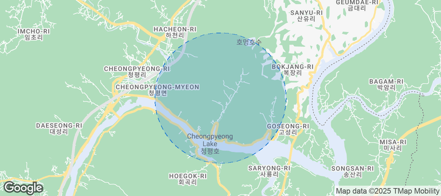 Map of Airbnb listings in Homyeong-ri