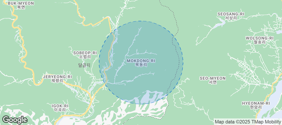Map of Airbnb listings in Mokdong-ri