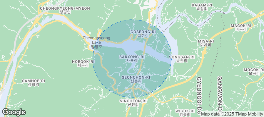 Map of Airbnb listings in Saryong-ri