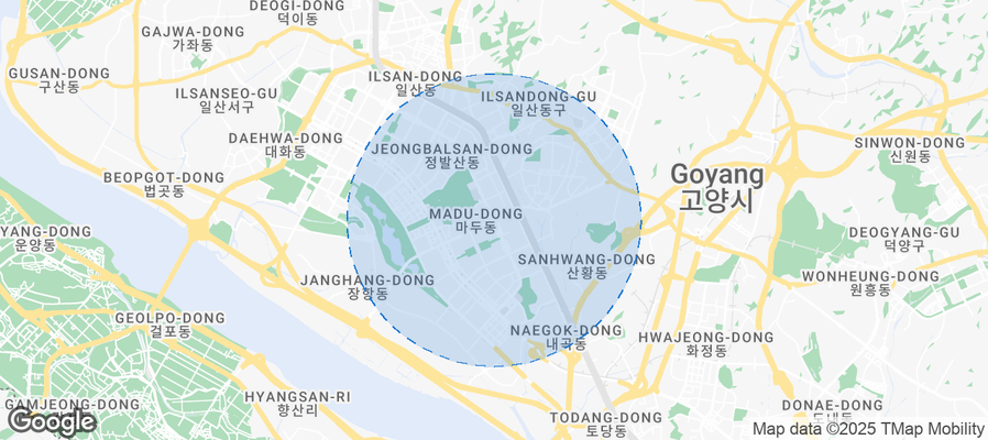 Map of Airbnb listings in Goyang-si