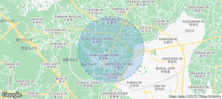 Map of Airbnb listings in Icheon-si