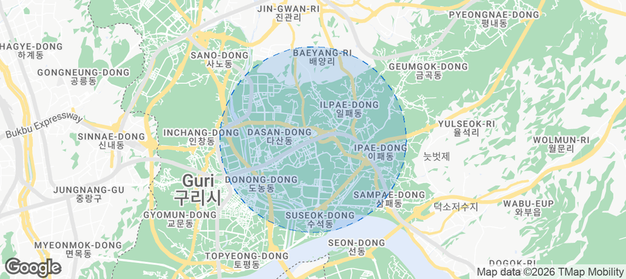 Map of Airbnb listings in Namyangju-si