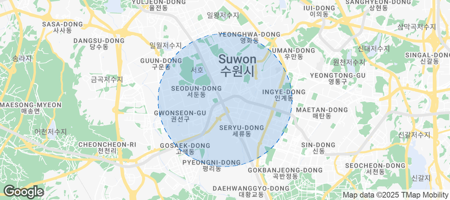 Map of Airbnb listings in Suwon-si