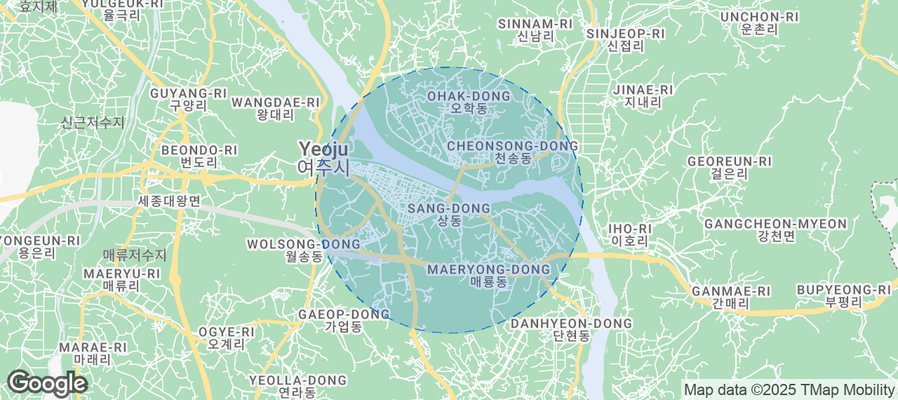 Map of Airbnb listings in Yeoju-si
