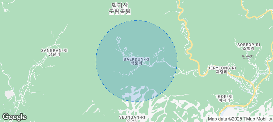 Map of Airbnb listings in Baekdun-ri