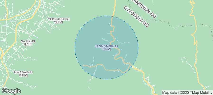 Map of Airbnb listings in Jeongmok-ri