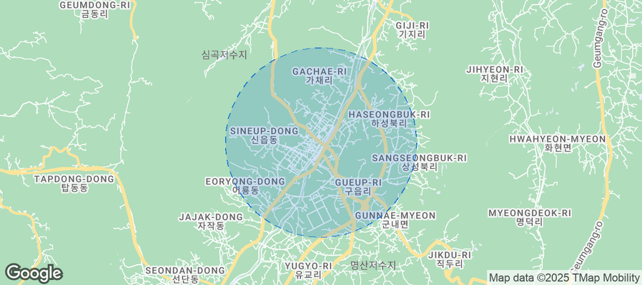 Map of Airbnb listings in Pocheon-si