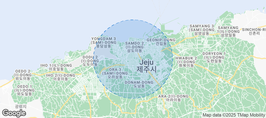 Map of Airbnb listings in Jeju-si