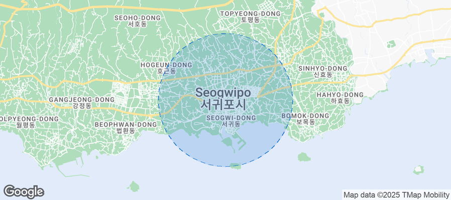 Map of Airbnb listings in Seogwipo-si
