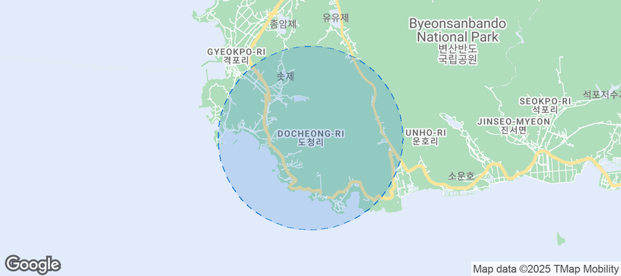 Map of Airbnb listings in Docheong-ri