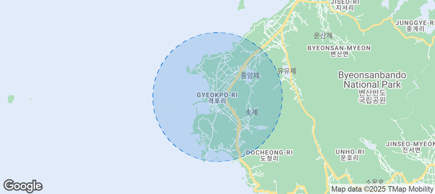 Map of Airbnb listings in Gyeokpo-ri