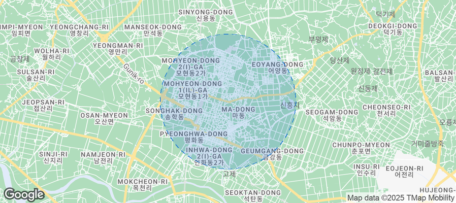 Map of Airbnb listings in Iksan-si