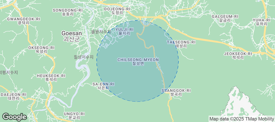 Map of Airbnb listings in Chilseong-myeon