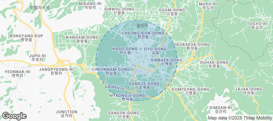 Map of Airbnb listings in Jecheon-si
