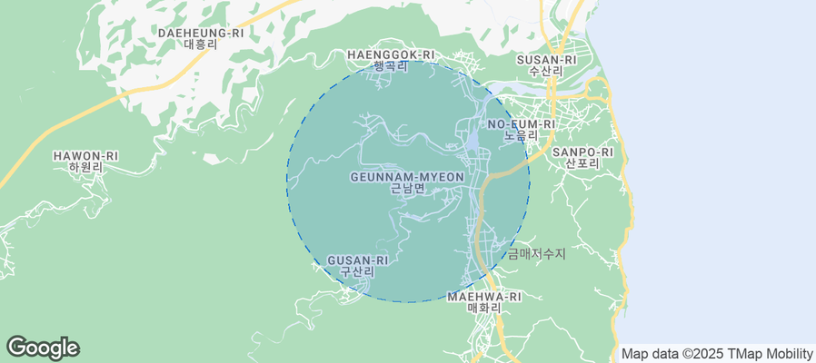 Map of Airbnb listings in Geunnam-myeon
