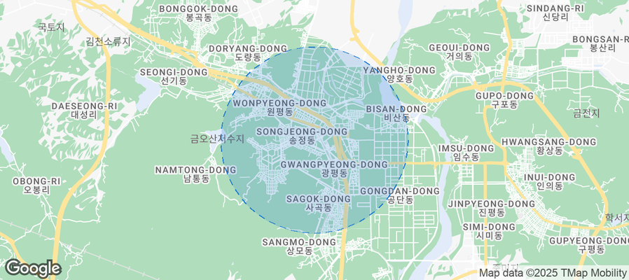 Map of Airbnb listings in Gumi-si