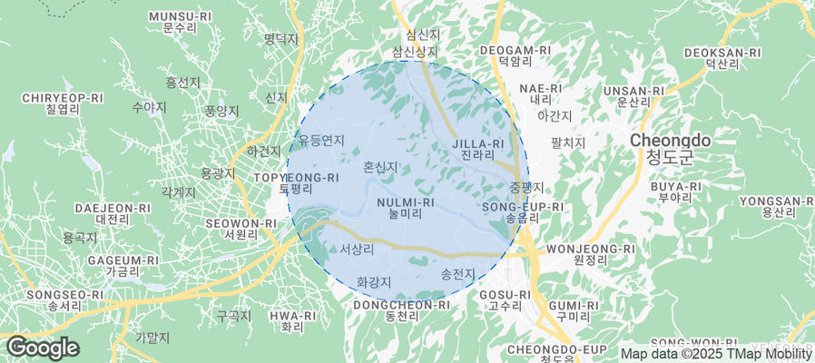 Map of Airbnb listings in Hwayang-eup