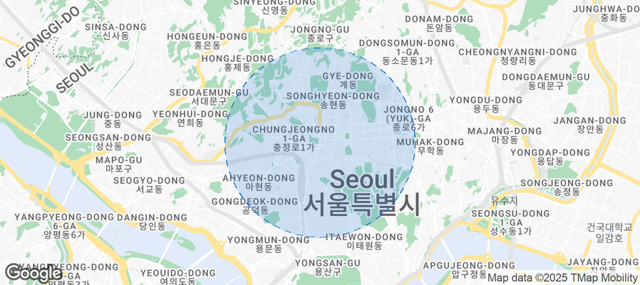 Map of Airbnb listings in Seoul