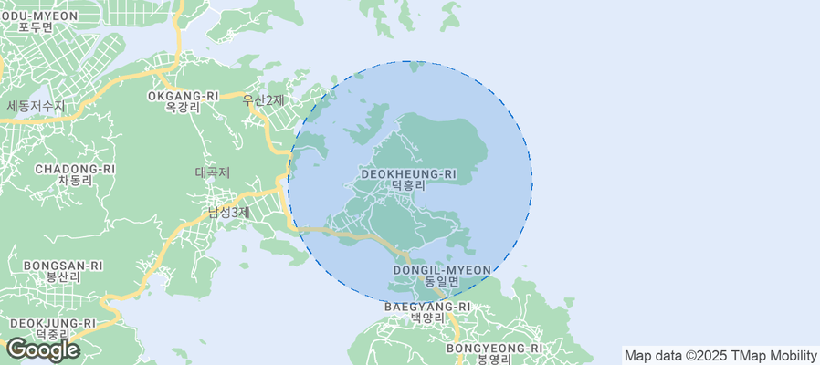 Map of Airbnb listings in Deokheung-ri