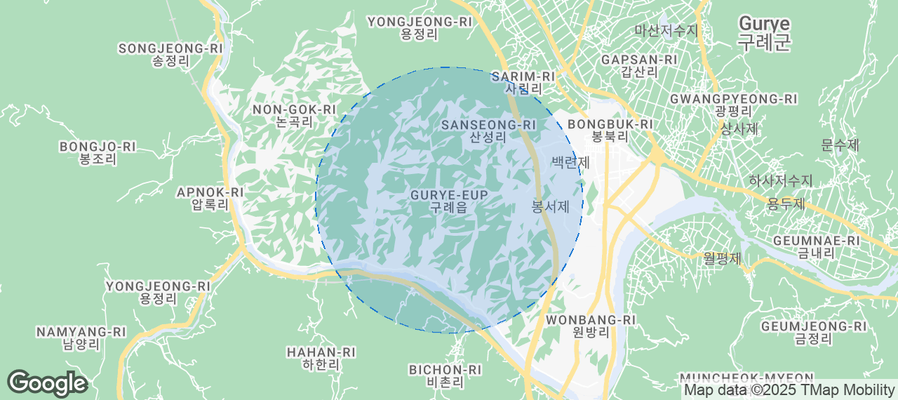 Map of Airbnb listings in Gurye-eup