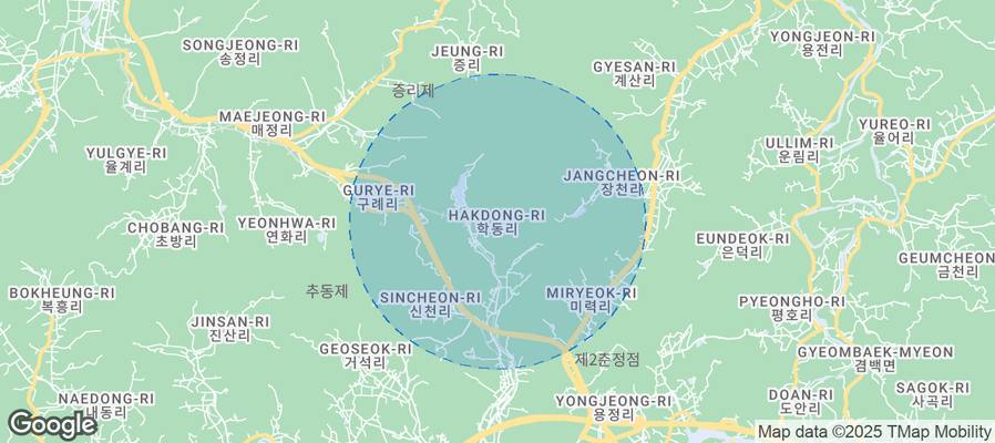 Map of Airbnb listings in Hakdong-ri