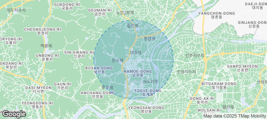 Map of Airbnb listings in Naju-si