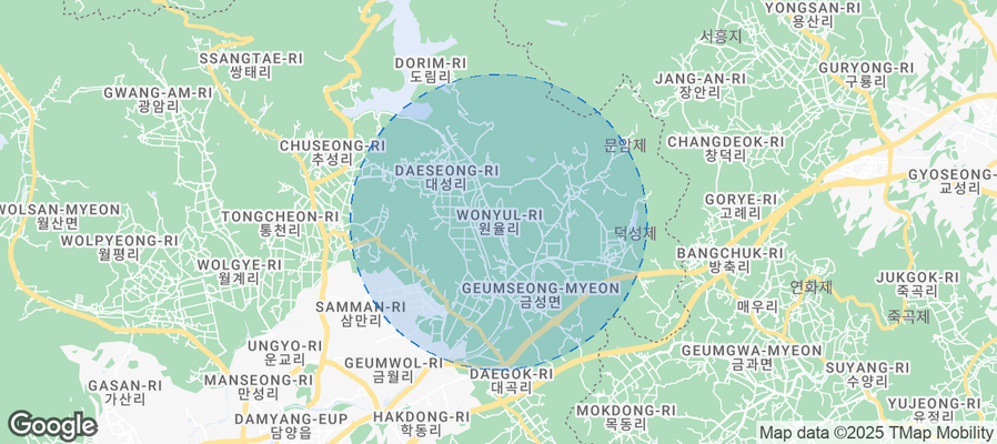 Map of Airbnb listings in Wonyul-ri