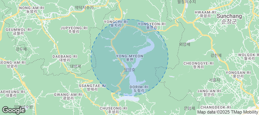 Map of Airbnb listings in Yong-myeon