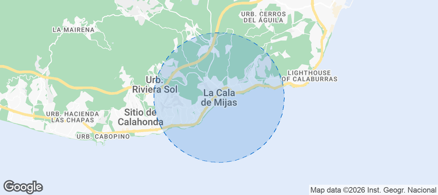 Map of Airbnb listings in La Cala de Mijas
