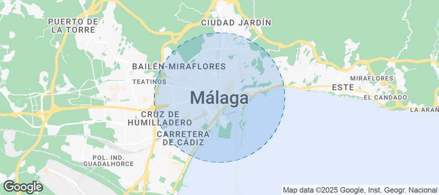 Map of Airbnb listings in Málaga
