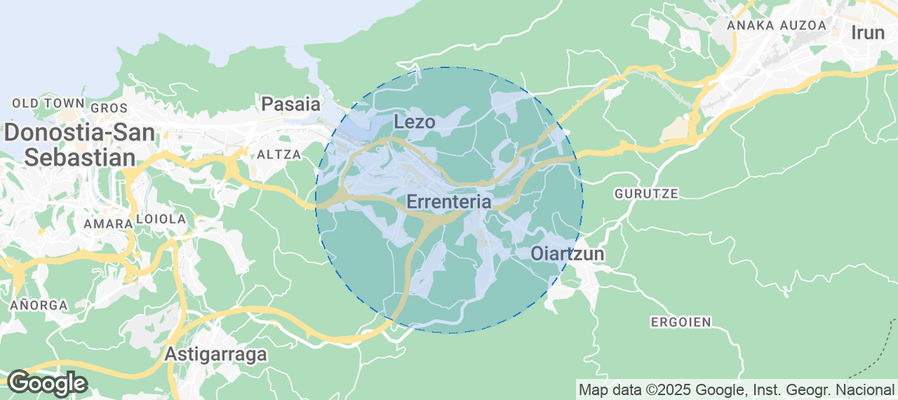 Map of Airbnb listings in Errenteria