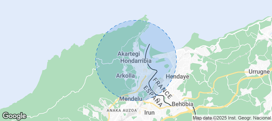 Map of Airbnb listings in Hondarribia
