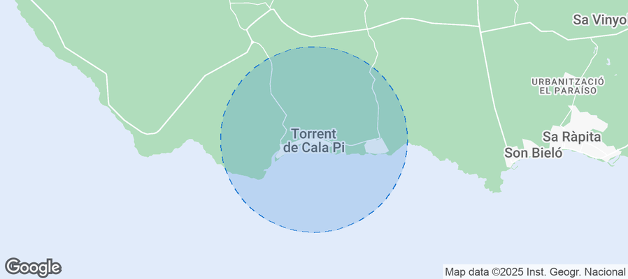Map of Airbnb listings in Cala Pi