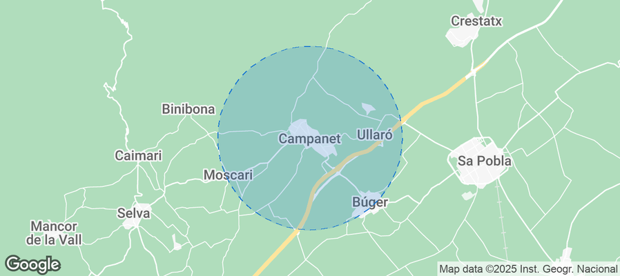 Map of Airbnb listings in Campanet