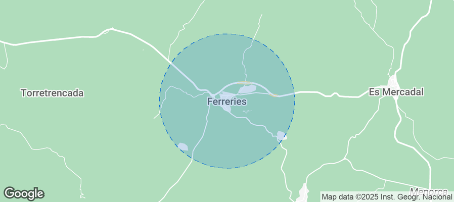 Map of Airbnb listings in Ferreries
