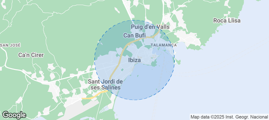 Map of Airbnb listings in Ibiza