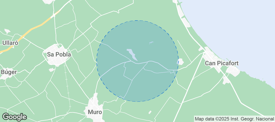 Map of Airbnb listings in Muro