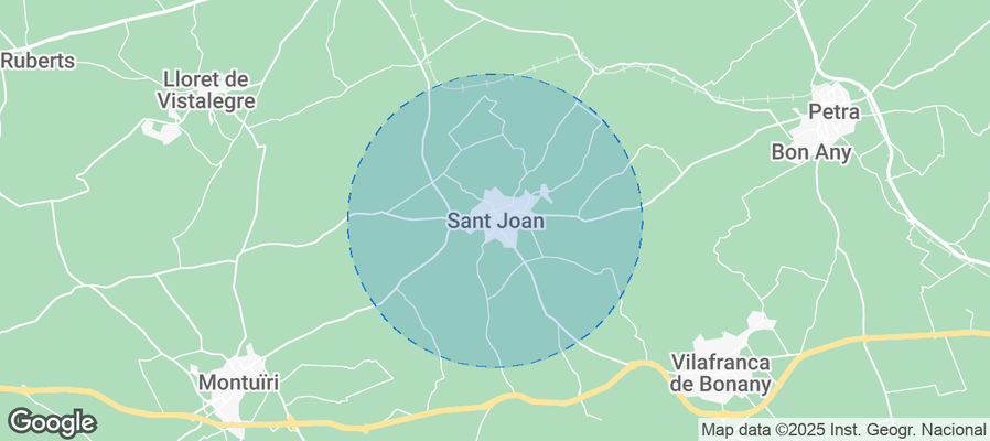 Map of Airbnb listings in Sant Joan