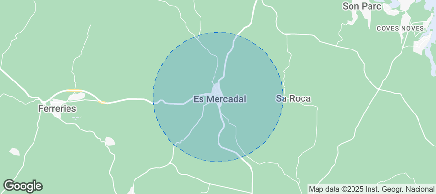 Map of Airbnb listings in Es Mercadal