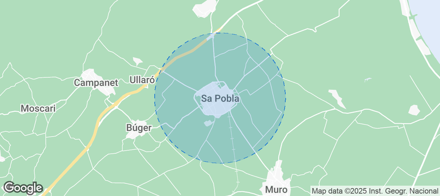 Map of Airbnb listings in Sa Pobla