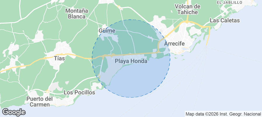 Map of Airbnb listings in Playa Honda
