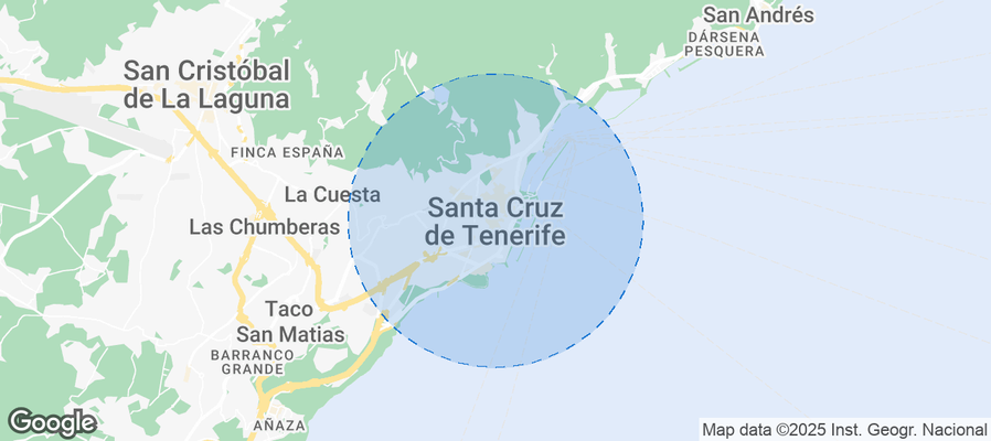 Map of Airbnb listings in Santa Cruz de Tenerife