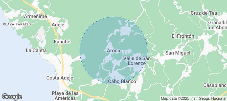 Map of Airbnb listings in Arona