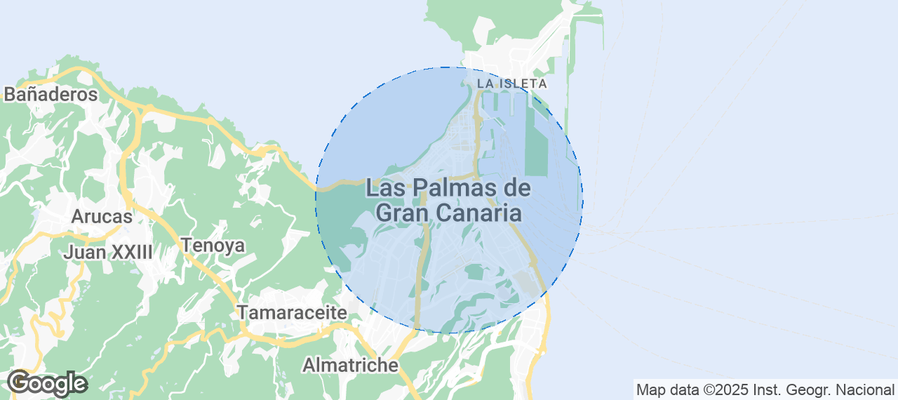 Map of Airbnb listings in Las Palmas de Gran Canaria