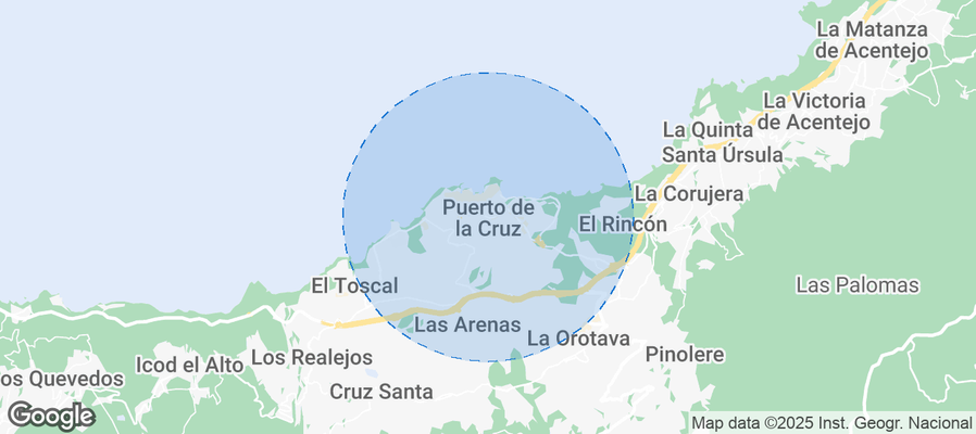 Map of Airbnb listings in Puerto de la Cruz