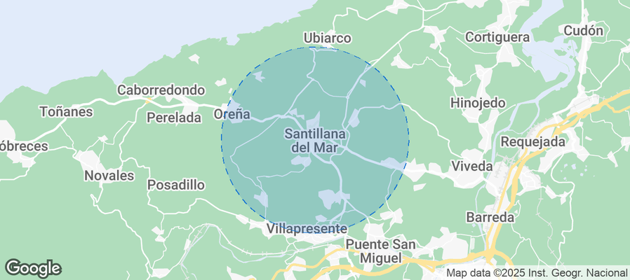 Map of Airbnb listings in Santillana del Mar