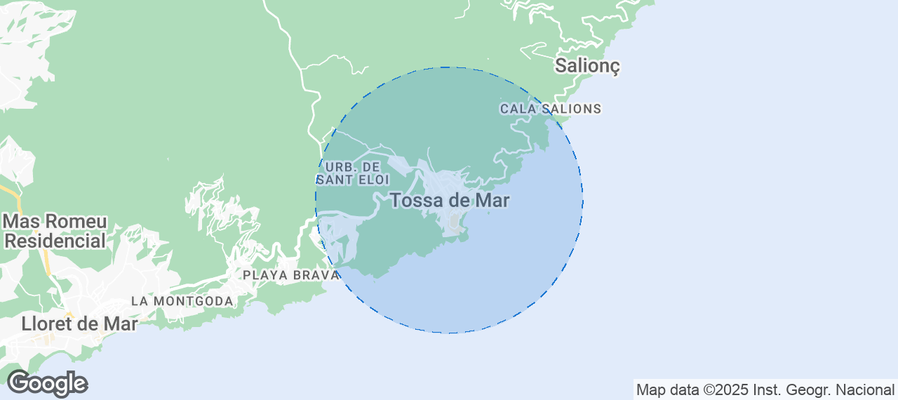 Map of Airbnb listings in Tossa de Mar