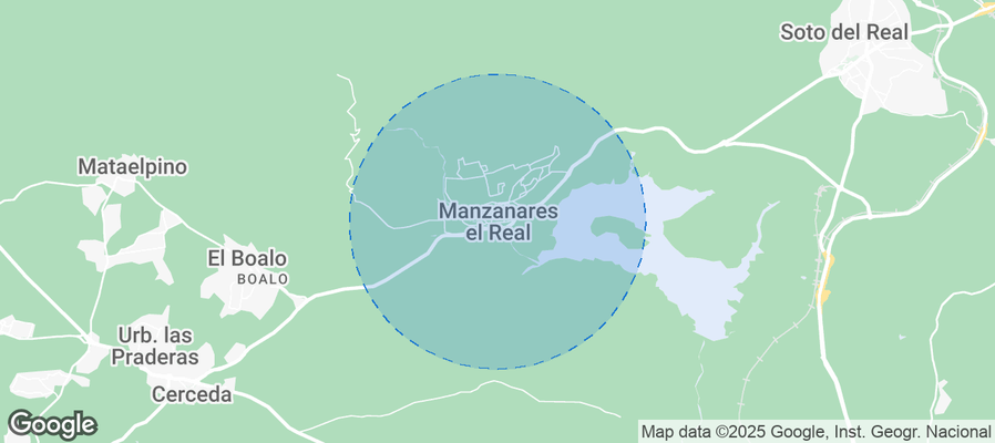 Map of Airbnb listings in Manzanares el Real