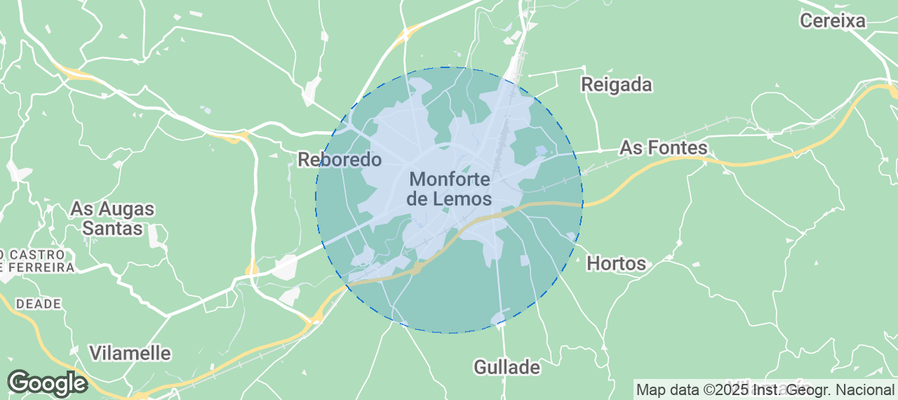 Map of Airbnb listings in Monforte de Lemos